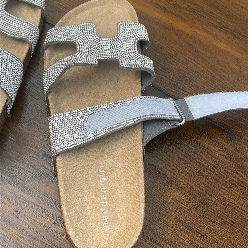 Madden girl Sparkling Silver Slide Sandals - Picture 6 of 6